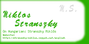 miklos stranszky business card